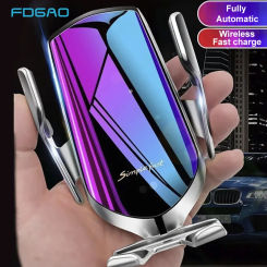Automatic Clamping Wireless Car Charger Mount Infrared Sensor Fast Charging Holder For iPhone 8 X XR 11 12 13 14 Samsung S22 S21