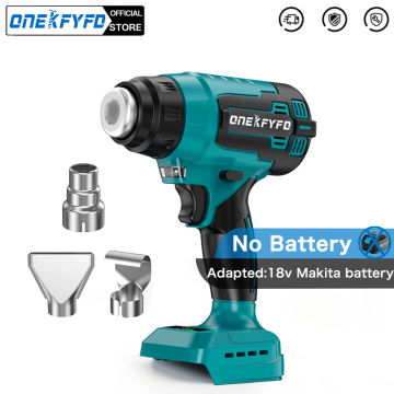 Cordless Handheld Hot Air Gun Temperatures Adjustable 3 Nozzles Electric Heat Gun for Makita 18V Lithium Battery(No Batteries)