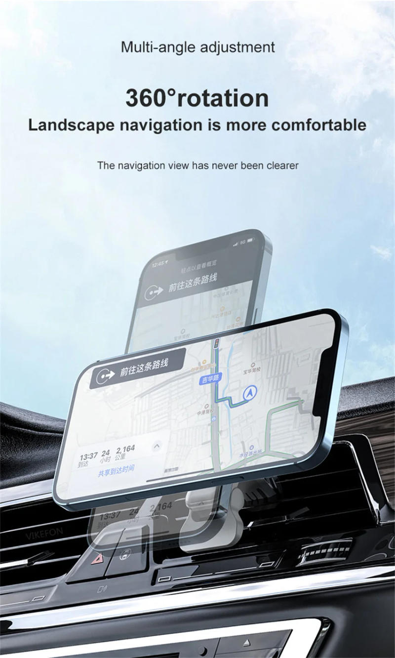 Description Picture 6 of item15W Magnetic Wireless Charger Car Air Vent Stand Phone Holder Mini  Fast Charging Station For iPhone 12 13 14 Pro Max macsafe