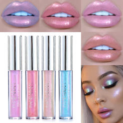 Glitter Liquid Lipstick Holographic Laser Mermaid Nude Polarized Lip Gloss Waterproof Lasting Plumper Crystal Glow Lips Makeup