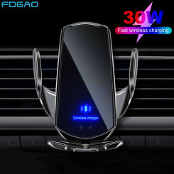 Automatic Clamping Car Wireless Charger Stand Air Vent Phone Holder Magnetic 30W Fast Charging For iPhone 15 14 13 Samsung S23