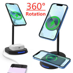 30W 3 IN 1 Magnetic Wireless Charger Desktop Phone Stand Fast Wireless Charger For iPhone 12 13 14 Pro Max Airpod Xiaomi Samsung
