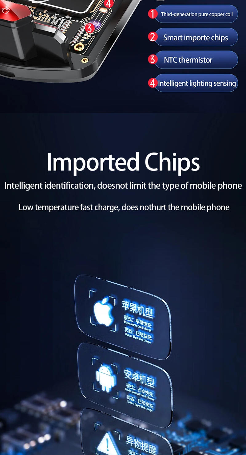 Description Picture 5 of itemTransparent Car Charge Mount 15W Fast Magnetic Phone Charger with 3 head Universal Airvent Car Holder for iphone 14Pro 14 13 12