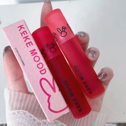 Cute Rabbit 4 Colors Liquid Lipstick Waterproof Matte Nude Lipstick Pigment Rose Purple Red Long Lasting Lip Gloss Women Makeup