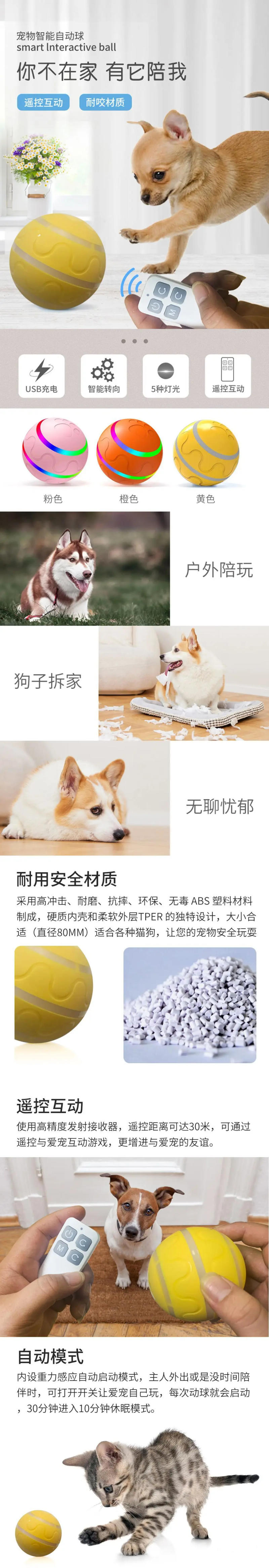 Description Picture 3 of itemAmazon Popular Wild Ball New Bite resistant Pet Toy Automatic Dog Toy Ball Electric Smart Ball