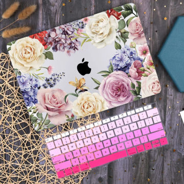 Redlai Laptop Case for MacBook Air 13 A2681 A2337 A2179 2023 Pro 14 Flower Plastic Hard Cover Pro 13 14 A2442 A2485 A2338 A2289