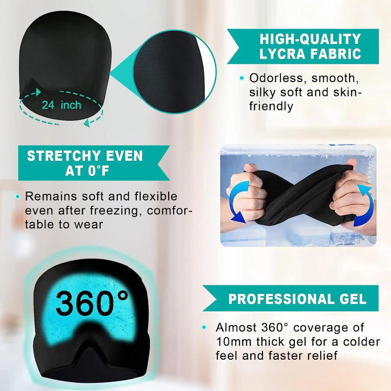 Description Picture 5 of itemMigraine Relief Hat headache hat Gel Hot Cold Therapy Ice Cap For Relieve Pain Ice Hat Eye Mask Stress Pressure Pain Relief