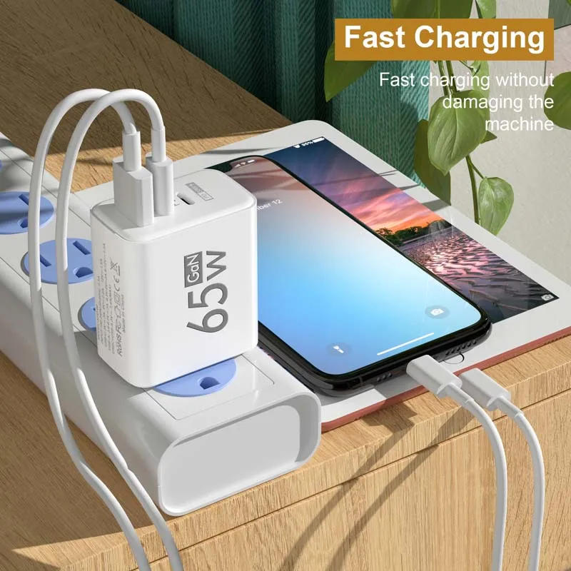 Description Picture 5 of item65W GaN Charger PD Type C USB Fast Charger Quick Charge 3.0 Phone Charger Adapter For iPhone 15 14 MacBook Samsung Xiaomi Huawei