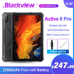Blackview Active 8 Pro Rugged Tablets 22000mAh Battery Android 13 10.36
