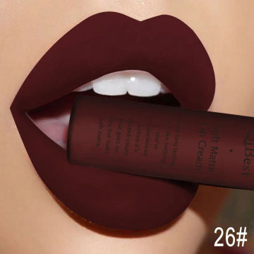 Hot Lipgloss Sexy Red Liquid Lipstick Ultra Matte Velvet Long Lasting Women Beauty Nonstick Cup Waterproof Lip Gloss Nude Makeup