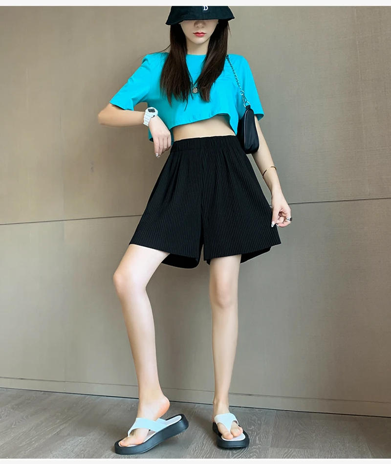 Description Picture 6 of itemJielur Fashion Sport Shorts Female Summer Short Pants Casual Student High Waist Running Loose Green Blue Women's Shorts M-XXL