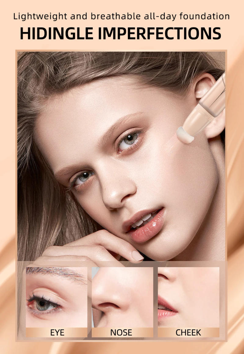 Description Picture 5 of itemQIBEST Matte Flawless Liquid Concealer Foundation Cream Professional Concealing Eye Dark Circle Long-lasting Face Cosmetics