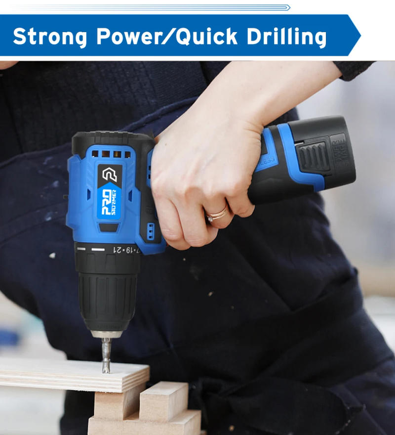 Description Picture 3 of item16.8V Brushless Electric Drill 35NM Cordless Driller Mini Driver Screwdriver Li-ion Battery 5pcs Bit Power Drill By PROSTORMER