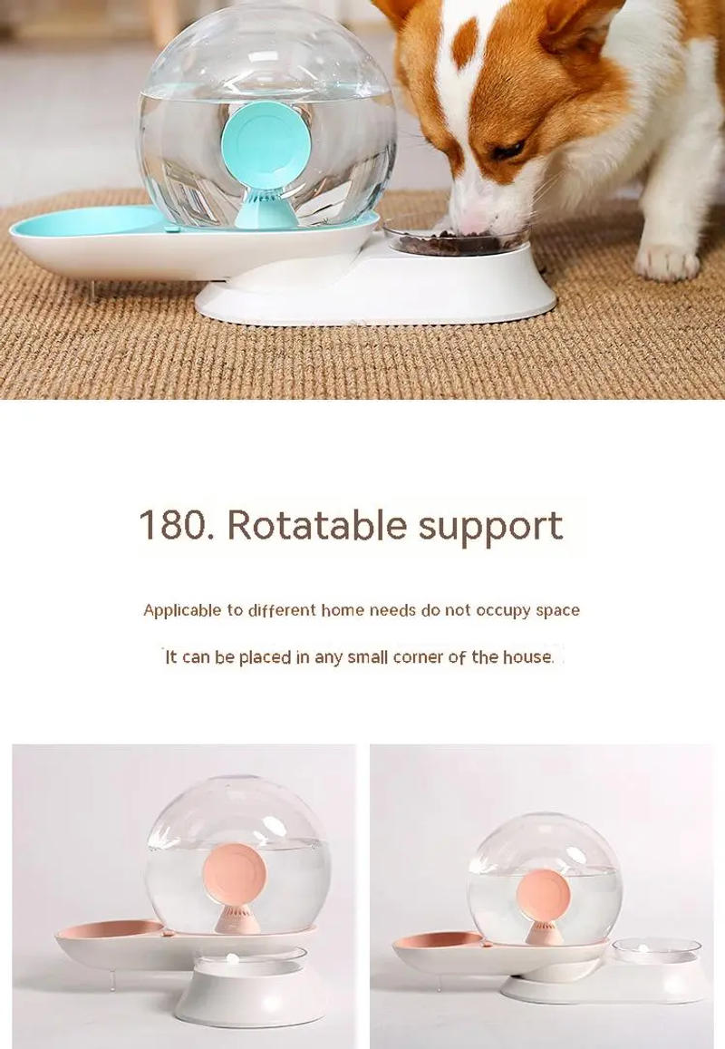 Description Picture 6 of item2.8L Automatic Cat Dog Drinking feeding Bowl two-in-one Fountain Water Dispenser Large-capacity Cat Drink Without Electricity