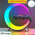 Multifunctional Wireless Charger Alarm Clock Speaker APP Control RGB Night Light Charging Station for Iphone 14 13 12 11 Samsung