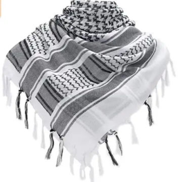 Tactical Hunting Scarf Military Shemagh Tactical Desert Keffiyeh Head Neck Scarf Arab Wrap with Tassel 43x43 inches