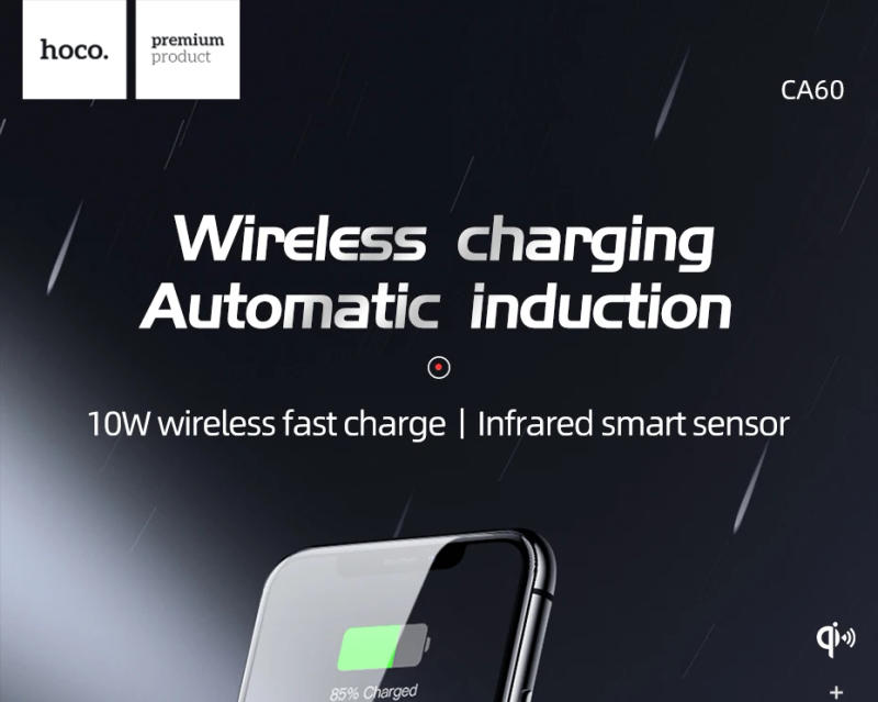 Description Picture 2 of itemHOCO Qi wireless Car Charger Stand Automatic infrared clip Air Vent Mount Car Phone Holder 10W Fast Charger for iphone XS Max XR
