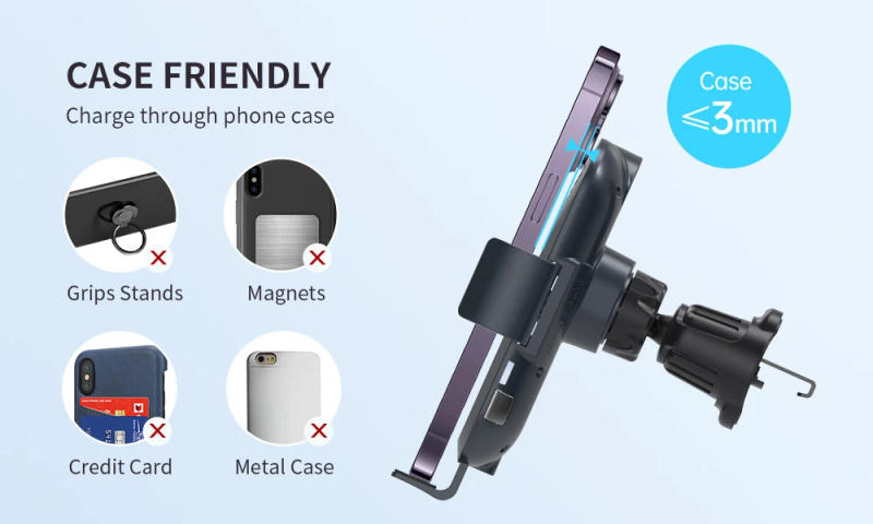 Description Picture 3 of itemBonola Automatic Clamping Car Wireless Charger with Cooler Fan for Samsung Z Flip 5 Phone GPS Navigation Wireless Chargers Mount