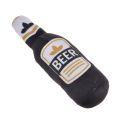 Plush Pet Squeaky Printed Beer Bottle Shape Toy Bite-Resistant Clean Teeth Chew Toy Interactive Toys