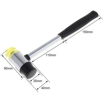 25/30/35/40mm Rubber Hammer Double Faced Work Glazing Window Nylon Hammer with Round Head Non-slip Handle DIY Hand Tool