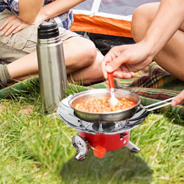 Portable Windproof Camping Stove Stainless Steel Outdoor Camping Cooking Stove Folding Gas Stove Picnic Gas Burner Equipment