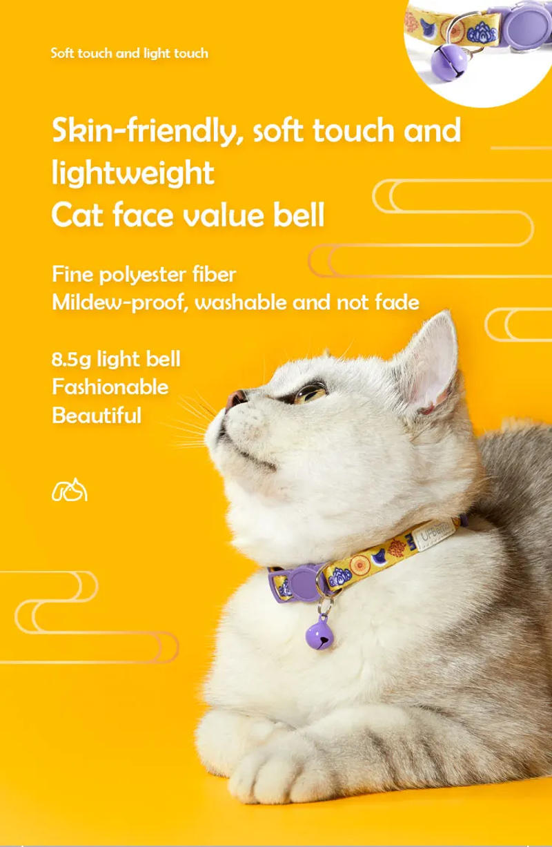 Description Picture 6 of itemPet Supplies Cat Collars Necklace With Bell 2pcs Pack Adjustable Breakaway ID Tag Personalized Accessories Small Dogs