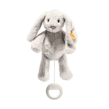 My First Steiff Hoppie Rabbit Musical Pull Toy, 10 Inches, EAN 242465