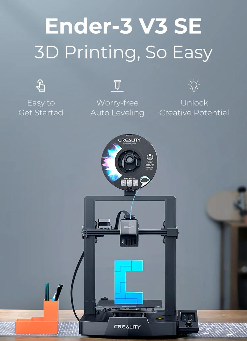 Description Picture 2 of itemCREALITY Ender-3 V3 SE 3D Printer Sprite Direct Extrusion 250mm/S Faster Printing Speed Auto Leveling Dual Z-Axis IU Display