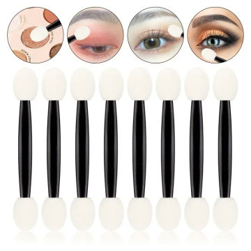 NEW 25Pcs Sponge Stick Eye Shadow Applicator Cosmetic Brushes Double-head Eyeshadow Brush For Women Makeup Tools