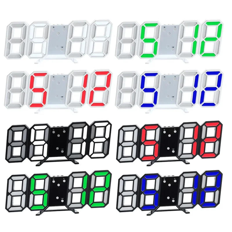 Description Picture 2 of itemDigital Wall Clock Desk Clock Electronic Alarm Clock Modern Home Decoration Decoration for Bedroom Home Decor Interior Led Table