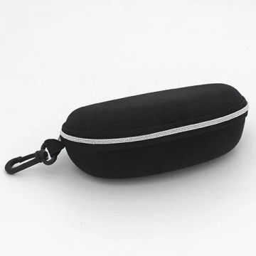 Portable Zipper Carabiner Sunglasses Protector Box Hard Eye Glasses Case Travel Pack Pouch Glasses Case Eyewear Accessories