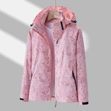 Outdoor Camouflage Women Jacket Autumn Spring Thin Jacket Windproof Sport Running Mountaineering Hiking Hooded Jacket