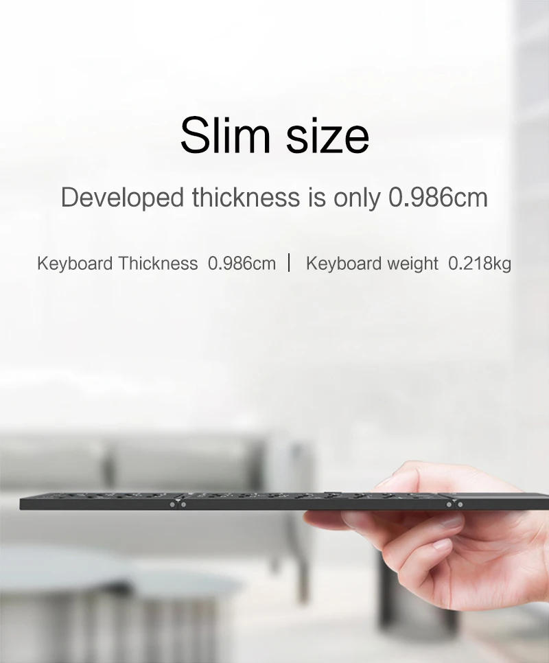 Description Picture 3 of itemLight-Handy Mini Portable Folding Keyboard Wireless Bluetooth Keyboard Rechargeable For IOS Android Windows iPad Tablet Phone