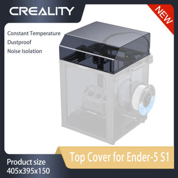 CREALITY Original Top Cover for Ender-5 S1Semi-translucent Black Acrylic Constant Temperature Dustproof Noise Isolation