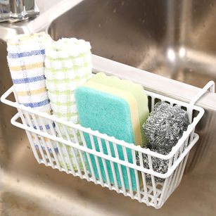 Home Kitchen Sink Sponge Brush Draining Holder Organizer Storage Rack Basket