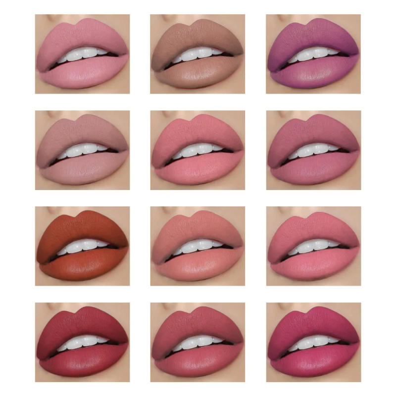 Description Picture 5 of item12 Colors Velvet Matte Lip Gloss  Moisturizing Nude Waterproof Liquid Lipsticks Long Lasting Sexy Red Lip Tint Makeup Cosmetic