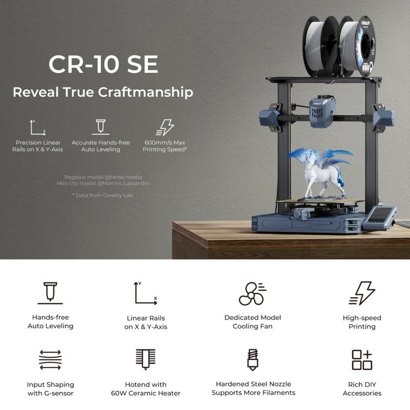 Description Picture 3 of itemCreality CR10-SE 3D Printer Fast Printing Precision X & Y-Axis Linear Rails Sprite Direct Extrusion 220x220x265mm Auto-leveling