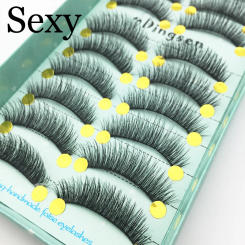 Hot 10Pairs Handmade 3D Soft Faux Mink Hair False Eyelashes Crisscross Wispy Fluffy Lashes Extension Eye Makeup Tools #3D-66 New
