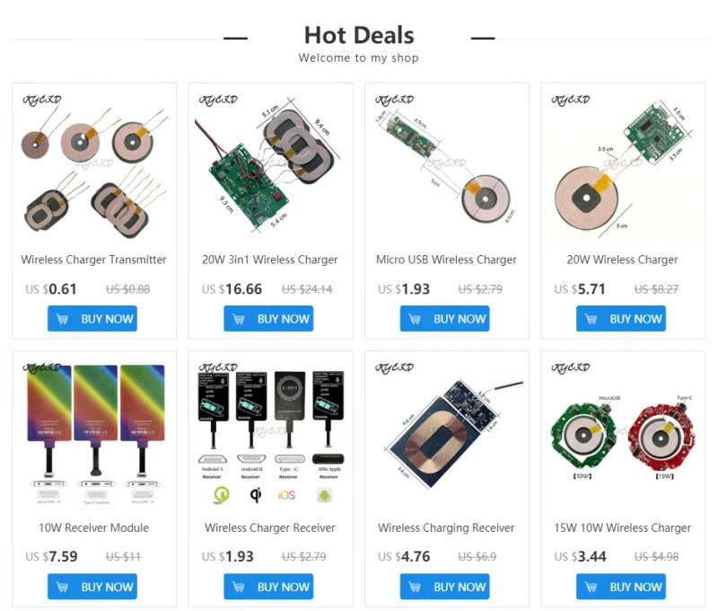 Description Picture 2 of itemMicro USB Type C Qi Fast Wireless Charger Receiver For iPhone 6 7 Plus Universal Charging Receiver For Xiaomi Samsung Huawei