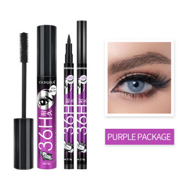 Cosmetics Black Mascara Eyeliner Thick Curling Eyelashes Set Mascara Eyeliner Pen Set Eyes Makeup Sparkling Eyes