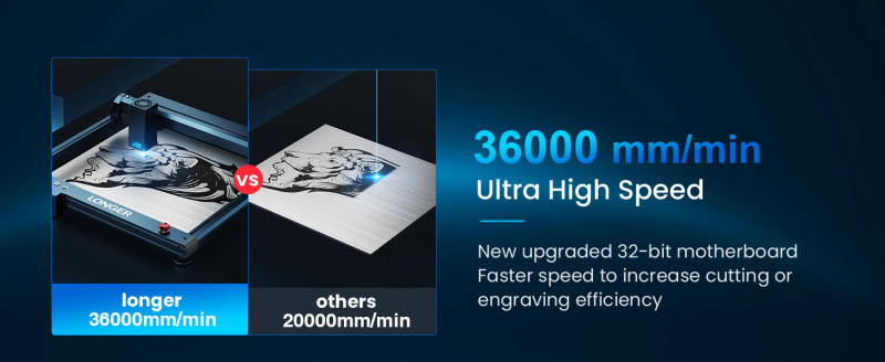 Description Picture 5 of itemLonger Laser B1 Engraver with Auto Air Assist, 36W Output Laser Cutter, for Wood and Metal, Paper, Acrylic, Glass, Leather