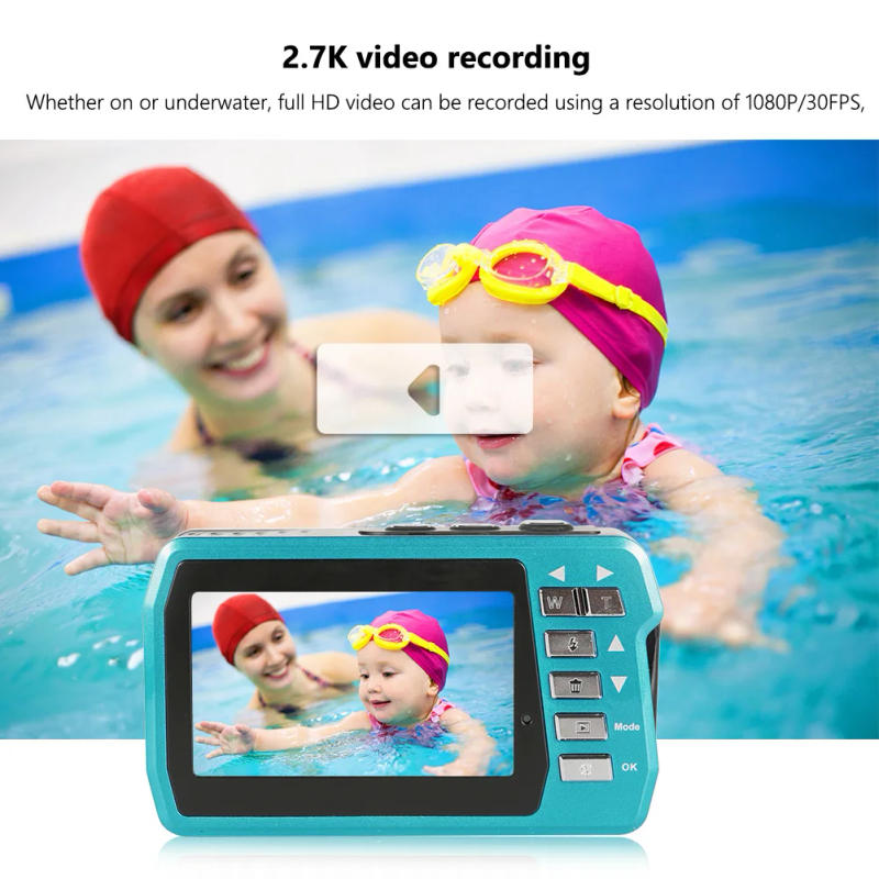 Description Picture 6 of item4K Underwater Camera Dual Screens HD 2.7K 56MP Digital Waterproof Anti-shake Face Detection Video Recorder Camera for Snorkeling
