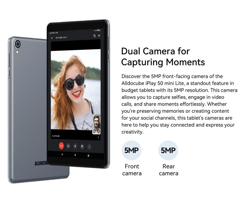 Description Picture 4 of itemAlldocube iPlay50 Mini Lite Tablet Android 13 8inch Widevine L1 Virtual Memory 4GB+4GB RAM+64GB ROM 4000Mah Battery 5G WiFi