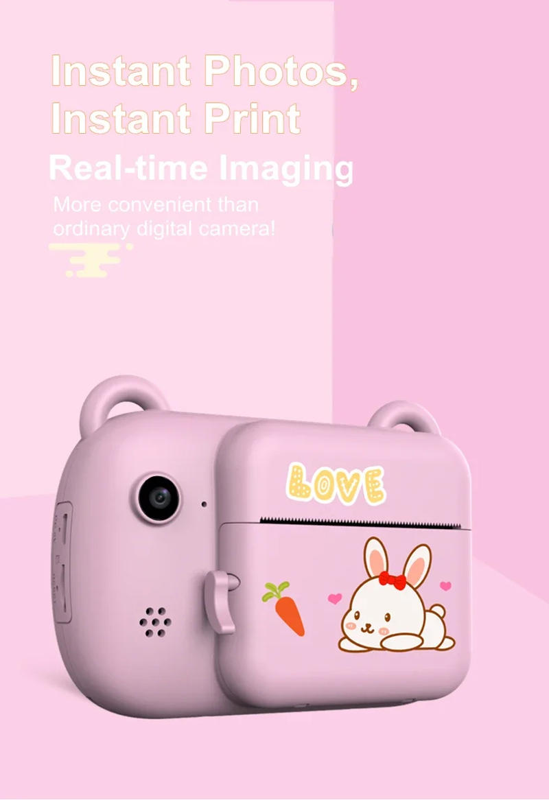 Description Picture 6 of itemInstanea Camera Video Photo Cute Children's Instant Print Photographic Cameras Toys For Kids Girls Birthday Gift Children Camera