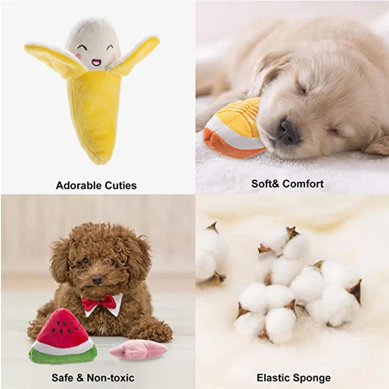 Description Picture 6 of item1PC Puppy Dog Plush Squeaky Toys for Small Medium Dogs Bone Aggressive Chewers for Pet Cat Products Puppy Accessories