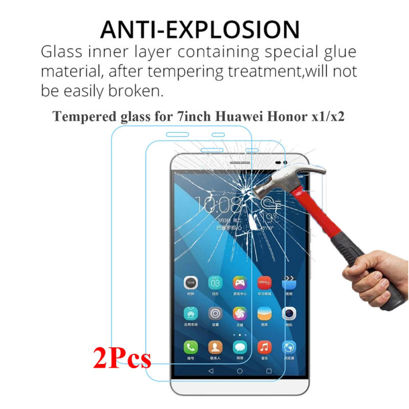 Description Picture 4 of item2Pcs/Pack Screen Protector for Huawei Honor X2 GEM-703L GEM-702L 0.3MM 9H Tablet Tempered Glass for 7'' Huawei Honor X1 7D-501U