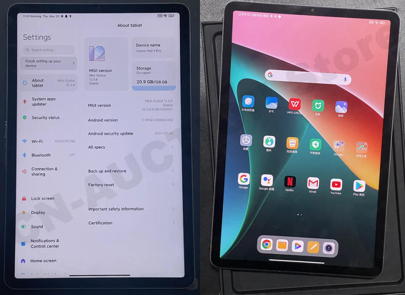 Description Picture 4 of itemGlobal Edition XIAOMI Tablet Pad 5 Android 11 MIUI 12.5 Snapdragon 860 6GB+128/256GB 120HZ 2.5K 11inch LCD Screen Mi Tablet 5