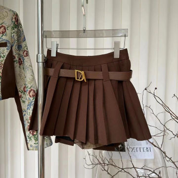 Vintage Small Fragrance Magree Old Testament Jacquard Style Exquisite Short Jacket Pleated Skirt Belt