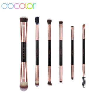 Docolor 6Pcs Double Sided Makeup Brushes Professional Foundation Eyeshadow Blending Eyebrow Cosmetic Brushes Set Makeup Brushes