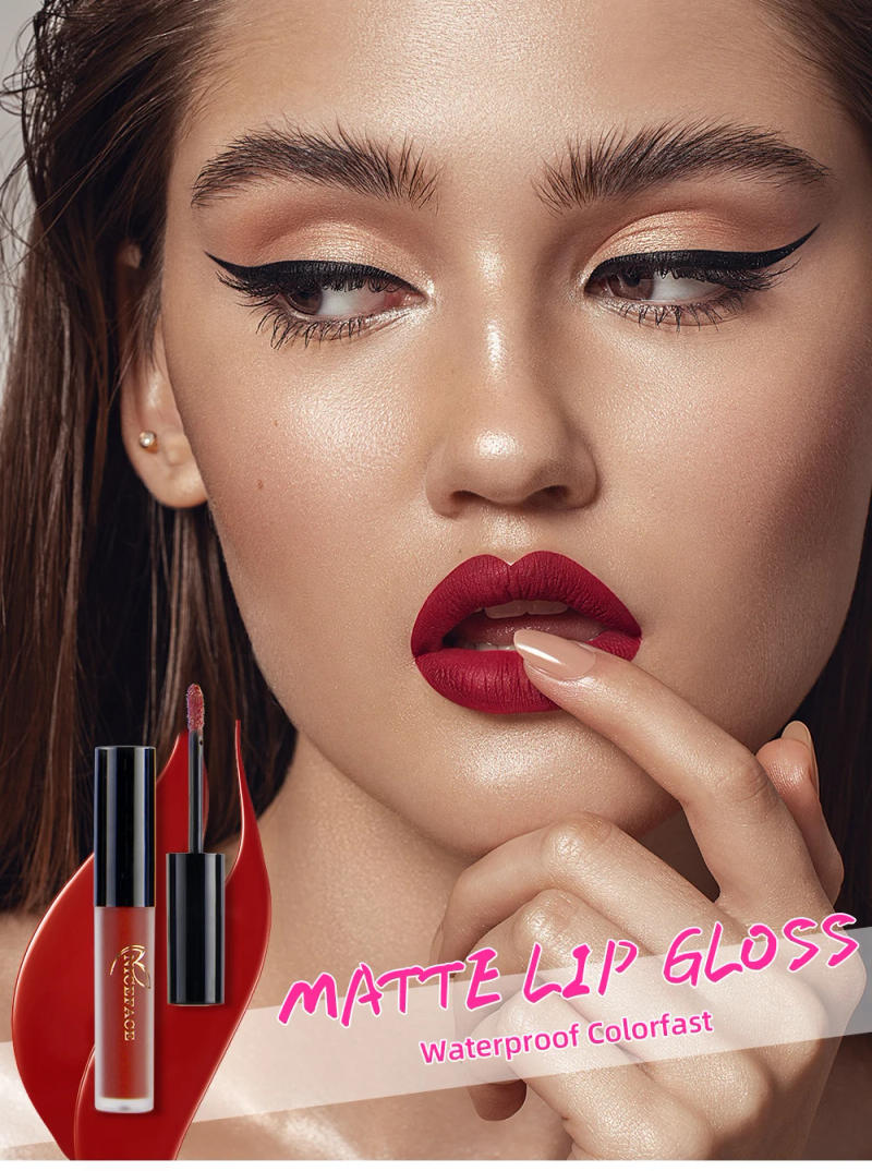 Description Picture 2 of itemNICEFACE Nude Liquid Lipstick Ultra Matte Velvet Long Lasting Women Beauty Red Nonstick Cup Waterproof Lip Gloss Lips Makeup